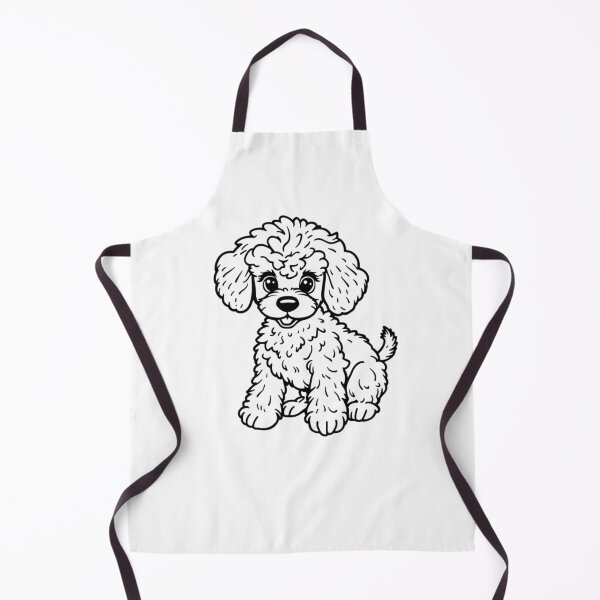 Item preview, A cute poodle with curly fur and a bow on its head playing with a ball. designed and sold by AlwaysHome.