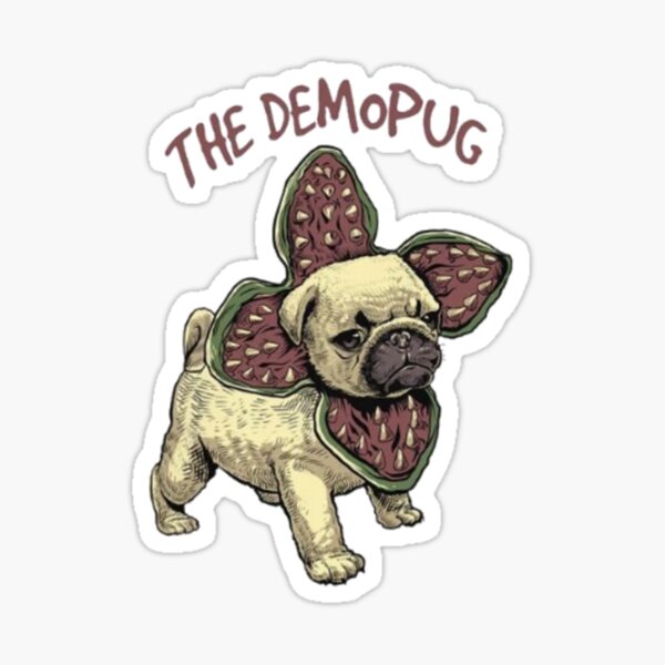 Demogorgon Demopug Funny Pug Stranger Things Sticker