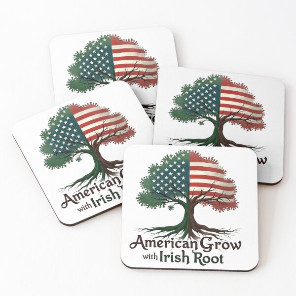 Item preview, American Grown with Irish Roots – Heritage Pride Tree Design designed and sold by haitrieuic96.