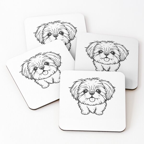 Item preview, A happy Shih Tzu with long hair tied in a ponytail sitting with a toy. designed and sold by AlwaysHome.