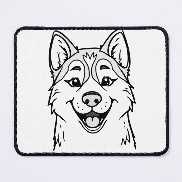 Item preview, A cheerful Siberian Husky with bright blue eyes howling at the moon. designed and sold by AlwaysHome.