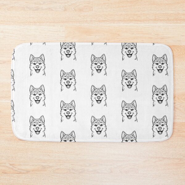 Item preview, A cheerful Siberian Husky with bright blue eyes howling at the moon. designed and sold by AlwaysHome.