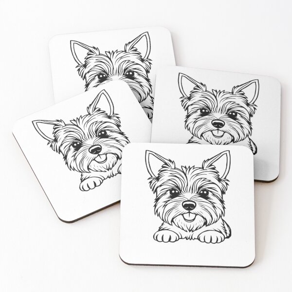 Item preview, A happy Yorkshire Terrier with a bow and long silky hair playing with a ball. designed and sold by AlwaysHome.