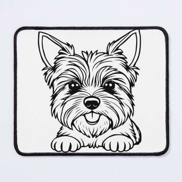 Item preview, A happy Yorkshire Terrier with a bow and long silky hair playing with a ball. designed and sold by AlwaysHome.