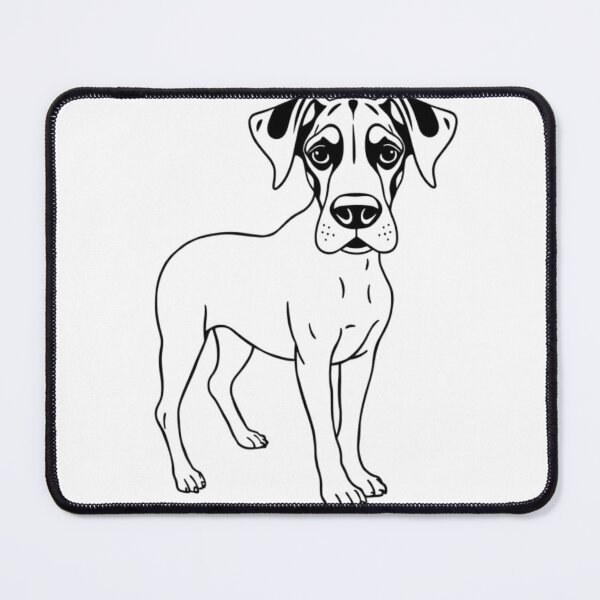 Item preview, A friendly Great Dane sitting calmly beside a child in a park. designed and sold by AlwaysHome.