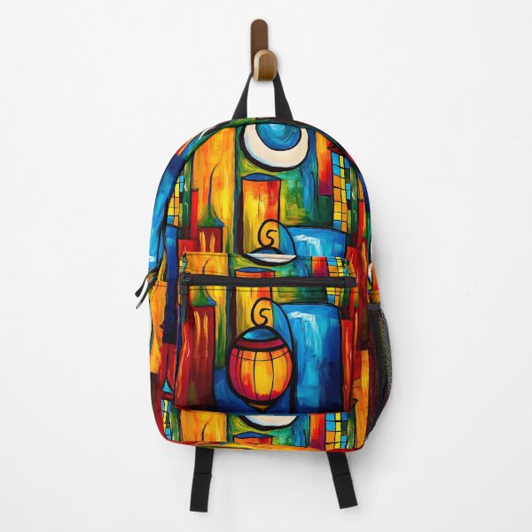 Item preview, Moonlit Ramadan Glow | Abstract Crescent, Lantern, and Geometric Cityscape designed and sold by FUNqoosh.