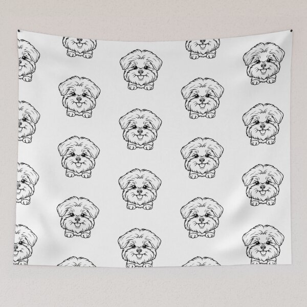 Item preview, A happy Bichon Frise with fluffy fur and a bright smile playing in the grass. designed and sold by AlwaysHome.