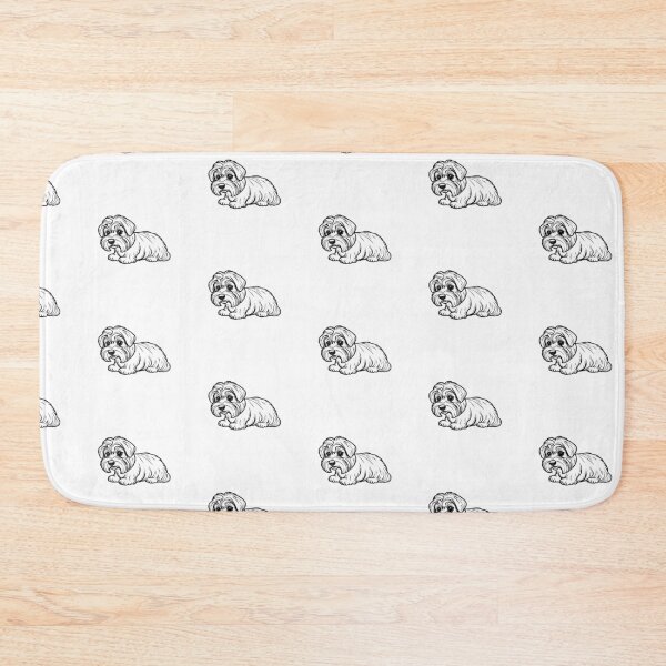 Item preview, A cute Maltese puppy with a fluffy coat playing with a colorful ball. designed and sold by AlwaysHome.
