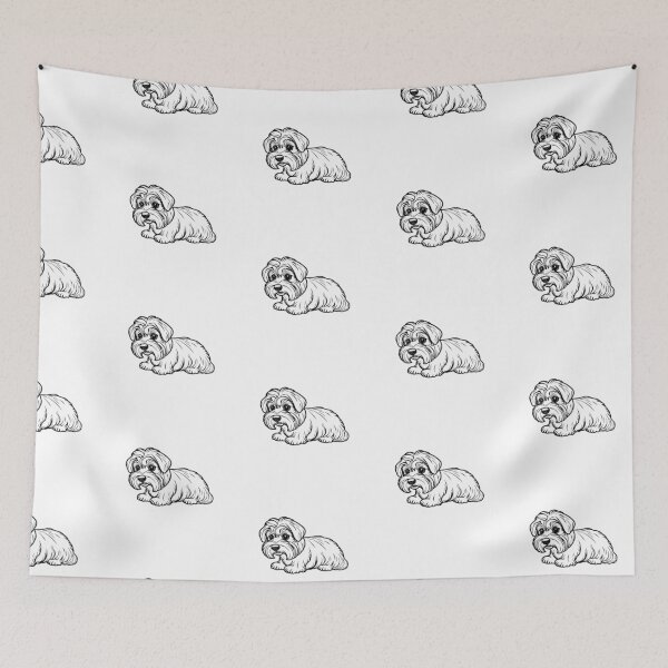 Item preview, A cute Maltese puppy with a fluffy coat playing with a colorful ball. designed and sold by AlwaysHome.
