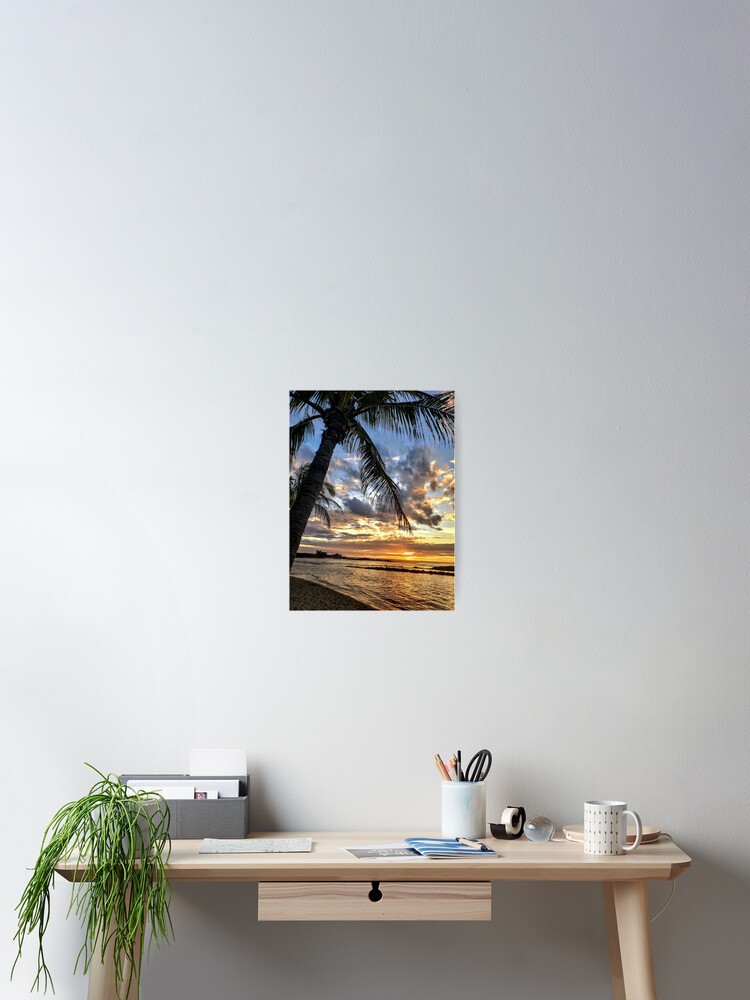 Thumbnail 2 of 3, Poster, Kailua Kona Hawaii - Sunset at Beach designed and sold by sbg2.