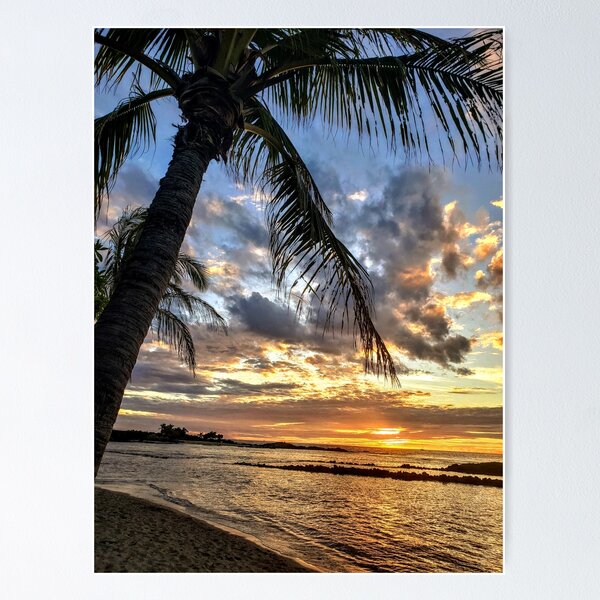 Kailua Kona Hawaii - Sunset at Beach Poster