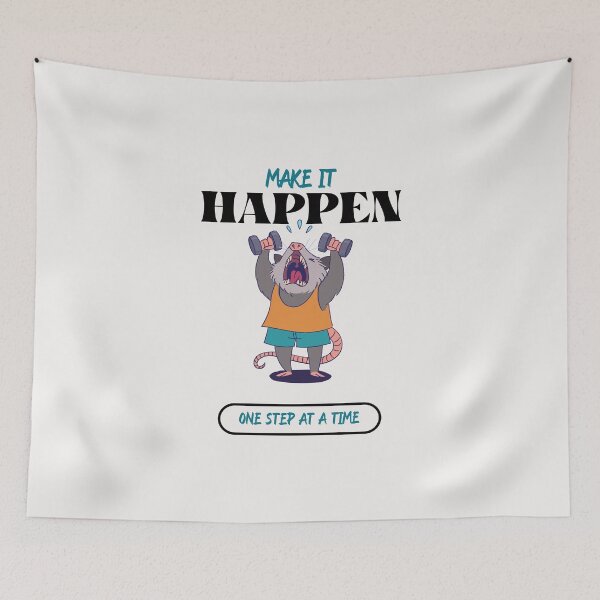Item preview, Make It Happen One Step at a Time  Fitness T-Shirt designed and sold by ngedupdorjee.
