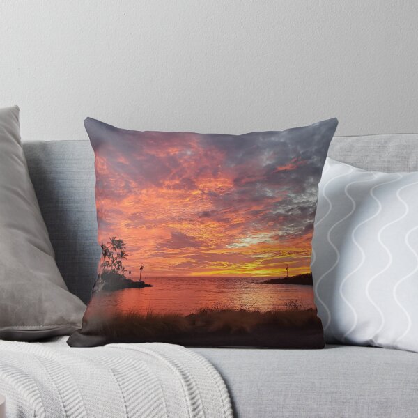 Honokohau Harbor Hawaii at Sunset Throw Pillow