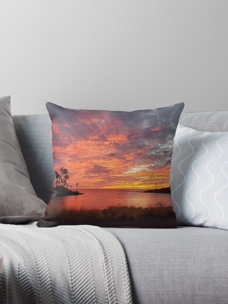 Thumbnail 1 of 4, Pillow, Honokohau Harbor Hawaii at Sunset designed and sold by sbg2.