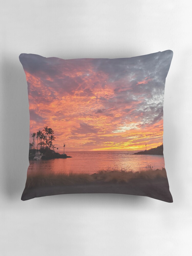 Thumbnail 3 of 4, Pillow, Honokohau Harbor Hawaii at Sunset designed and sold by sbg2.