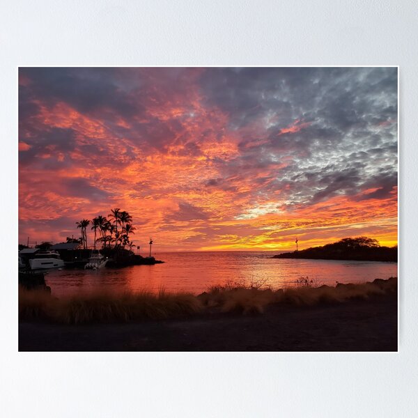 Honokohau Harbor Hawaii at Sunset Poster