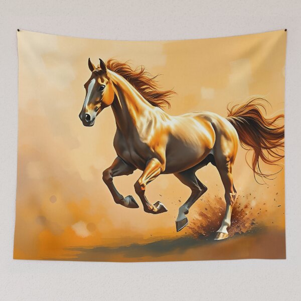 Item preview, Galloping Horse Oil Painting Style Dynamic Equine Illustration designed and sold by kakarikihill.