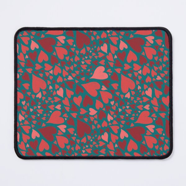 Item preview, Wild Hearts - Coral Carmine and Teal designed and sold by inkedinred.