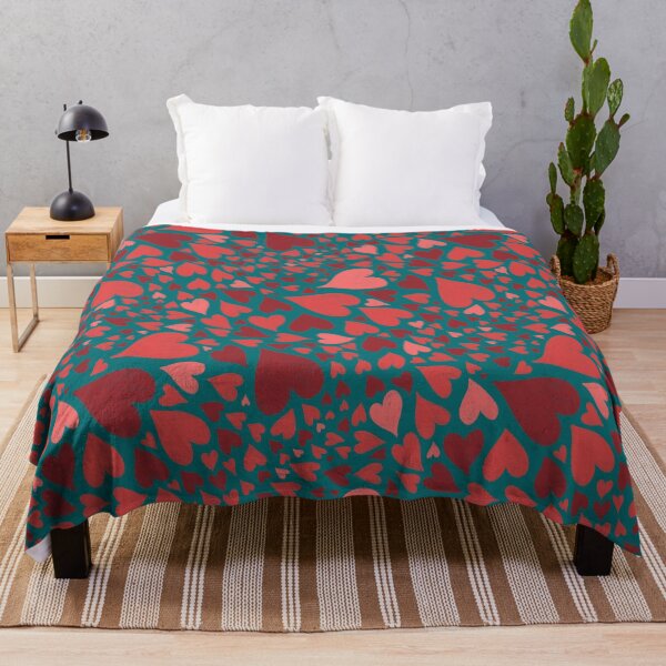 Item preview, Wild Hearts - Coral Carmine and Teal designed and sold by inkedinred.