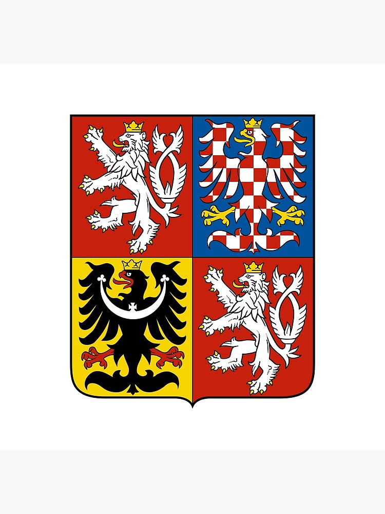 Coat Of Arms Of The Czech Republic Poster For Sale By Fourretout   Flat,750x,075,f Pad,750x1000,f8f8f8 