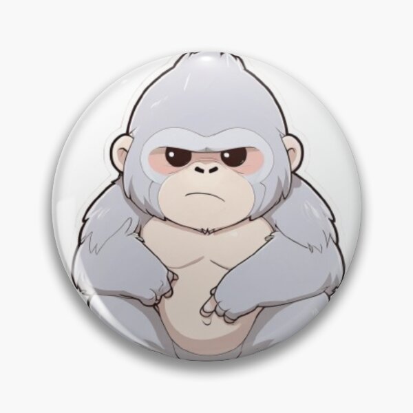 Item preview, Cute Silverback Gorilla – Adorable Jungle Sticker designed and sold by Studio Panda.