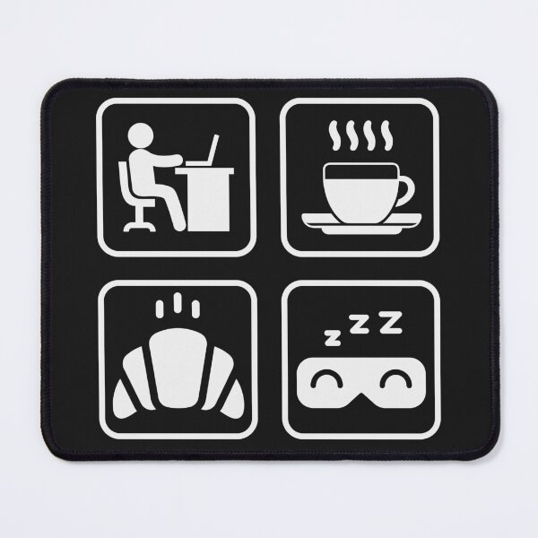 Item preview, 4 Things We All Need : Work, Coffee, Crossiant, Sleep designed and sold by Eksama Design.
