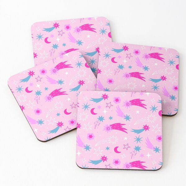 Item preview, stars and comets on a pink background designed and sold by burbura.