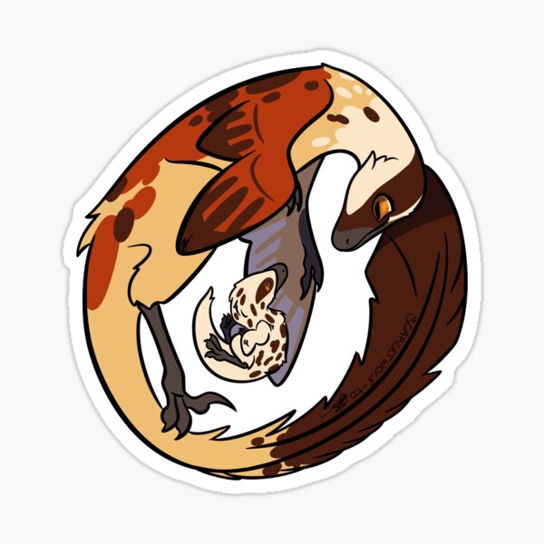 Item preview, Velociraptor and Baby (Orange) designed and sold by ScarletWolf_tb.