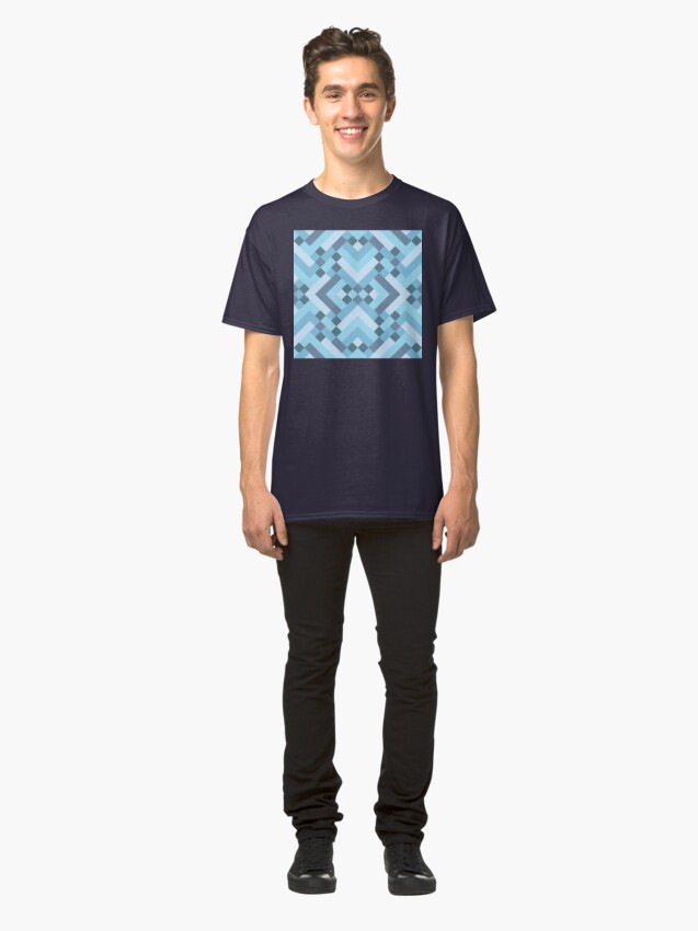 Alternate view of Geometric Pattern: Woven Rug: Blue Classic T-Shirt