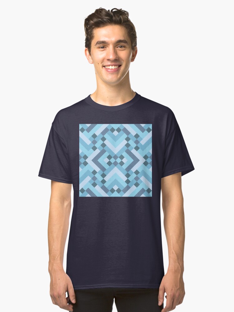 Alternate view of Geometric Pattern: Woven Rug: Blue Classic T-Shirt