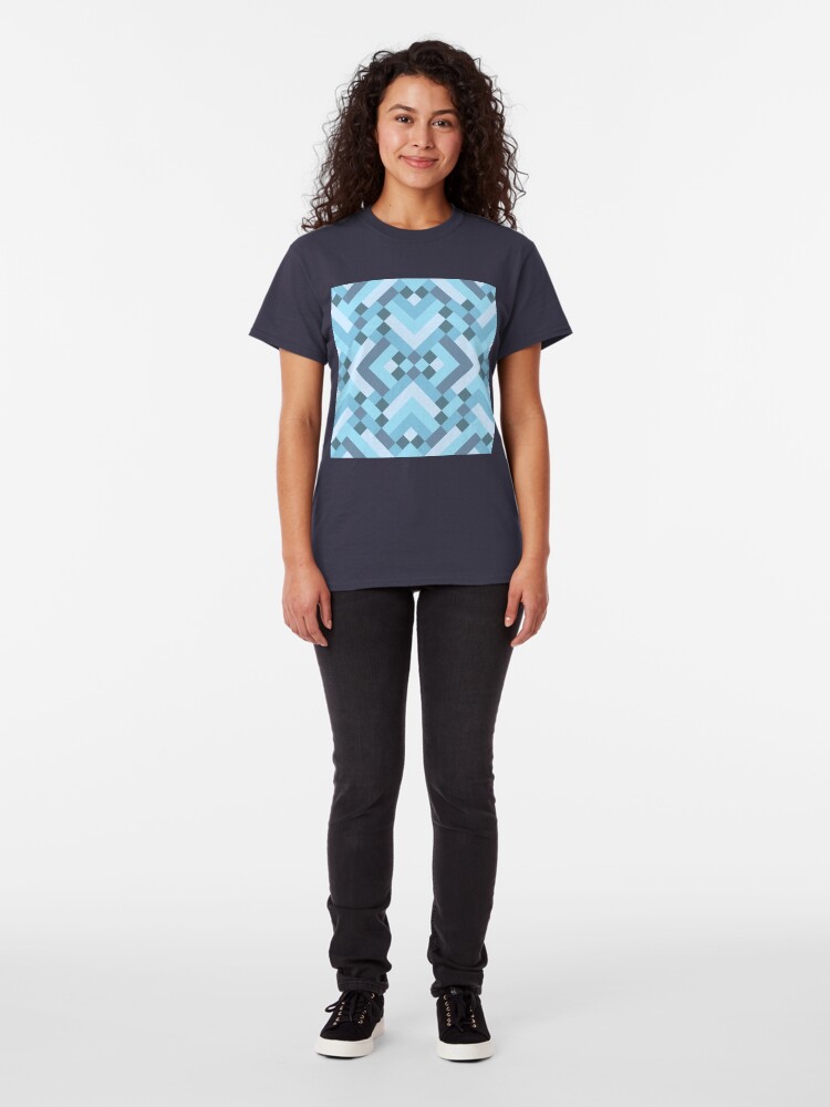 Alternate view of Geometric Pattern: Woven Rug: Blue Classic T-Shirt