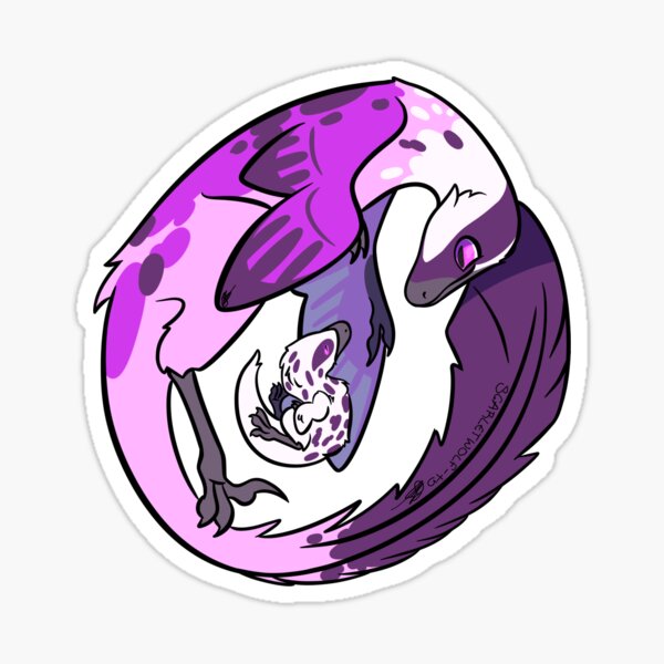 Item preview, Velociraptor and Baby (Purple) designed and sold by ScarletWolf_tb.