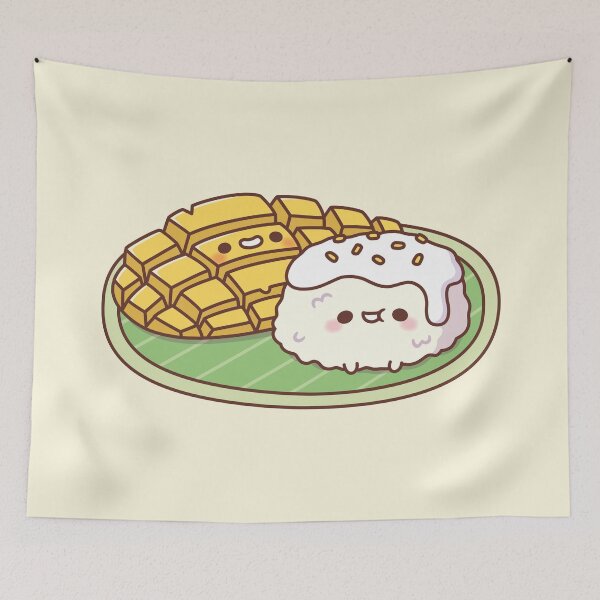 Item preview, Cute Mango Sticky Rice Thai Food designed and sold by rustydoodle.