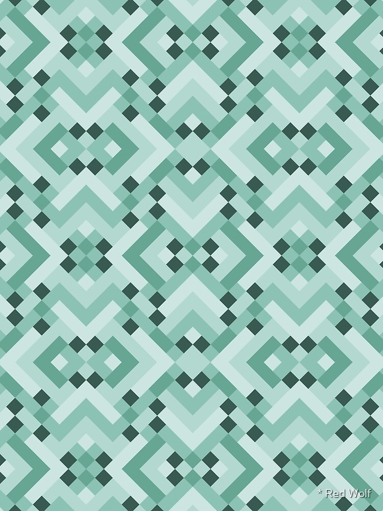 Thumbnail 3 of 3, Scarf, Geometric Pattern: Woven Rug: Green designed and sold by redwolfoz.