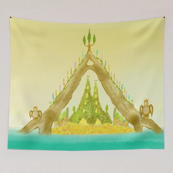Item preview, Unique tree house and adorable birds S14 designed and sold by greenPQBstudio.