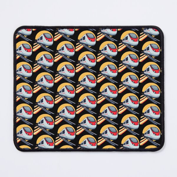 Item preview, Modern High-Speed Train Curving Along Tracks at Sunset designed and sold by artwaves.