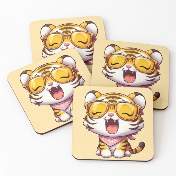 Item preview, Happy Tiger with Sunglasses and Bandana designed and sold by Whimsy Pop.