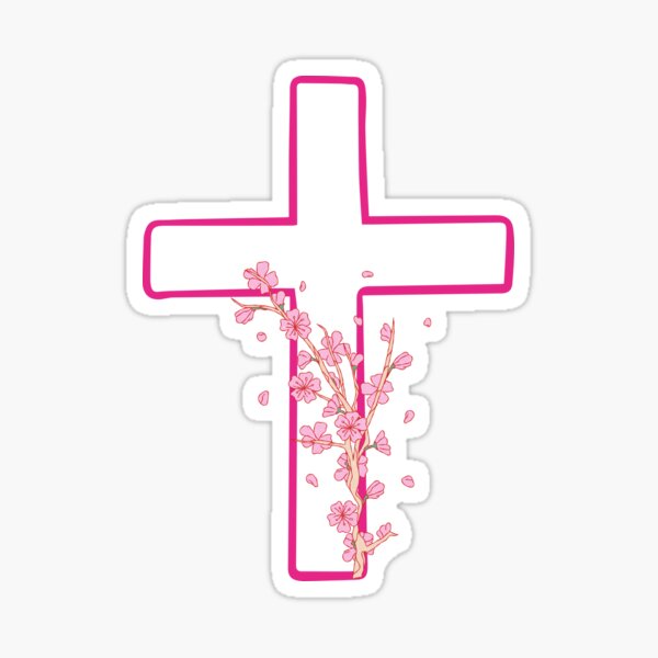 Item preview, Pink Floral Cross designed and sold by ridnaledesigner.