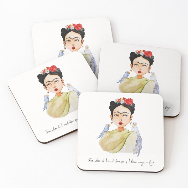 Item preview,  Frida Portrait - Watercolor Painting & Quote designed and sold by the little fennec.