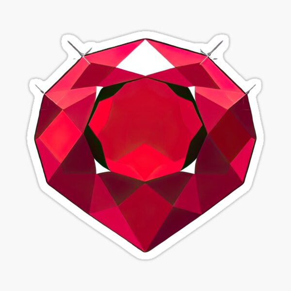 Item preview, Geometric Red Gemstone with Faceted Highlights and Shadows designed and sold by artwaves.
