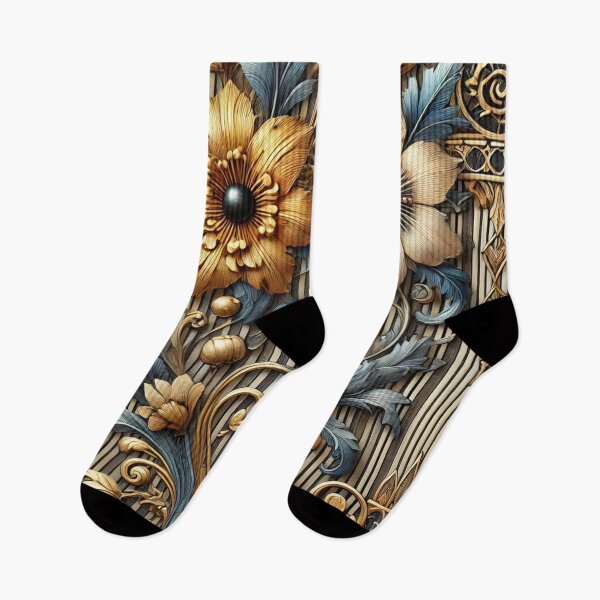 Item preview, Golden Flowers, Blue Ornaments designed and sold by Sigtrix.