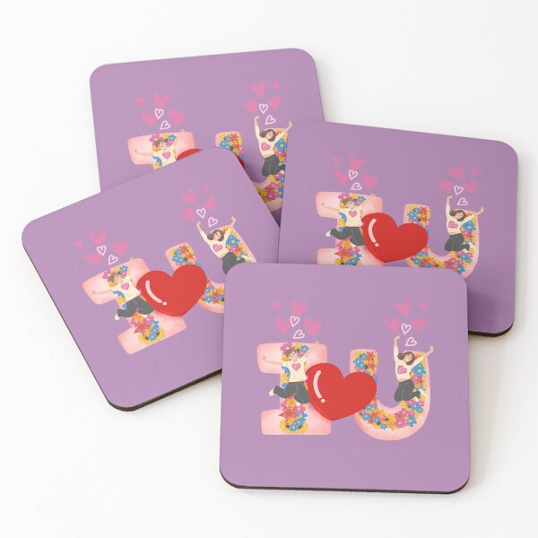 Item preview, Illustration of the text “I ♥ U” decorated with colorful floral patterns. designed and sold by Wantanadesign.