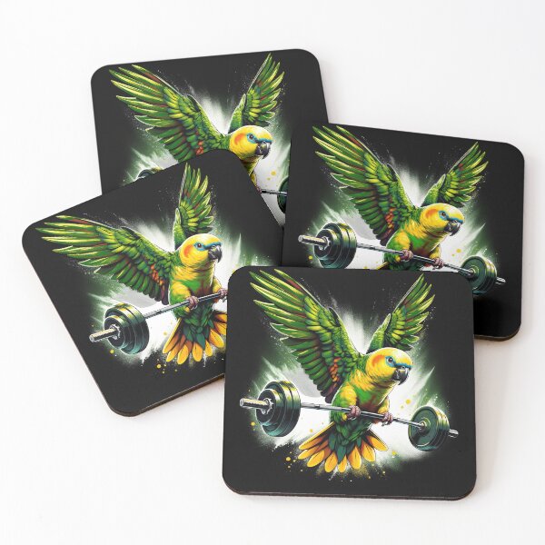Item preview, Funny Yellow Headed Parrot Deadlift Weightlifting Fitness Gym Lover designed and sold by Kimberley King Art  King Art.