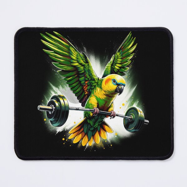 Item preview, Funny Yellow Headed Parrot Deadlift Weightlifting Fitness Gym Lover designed and sold by Kimberley King Art  King Art.