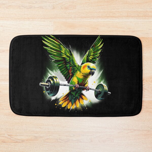 Item preview, Funny Yellow Headed Parrot Deadlift Weightlifting Fitness Gym Lover designed and sold by Kimberley King Art  King Art.