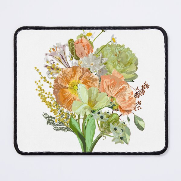 Item preview, Hand drawn illustration of a beautiful peonies, poppy, tulips and garden, spring yellow flowers bouquet. designed and sold by MatyKotiv.