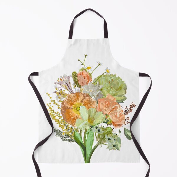 Item preview, Hand drawn illustration of a beautiful peonies, poppy, tulips and garden, spring yellow flowers bouquet. designed and sold by MatyKotiv.