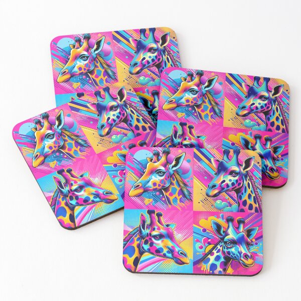 Item preview, Vibrant Pop Art Giraffe with Neon Colors designed and sold by mcaussieb.