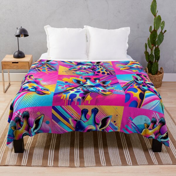 Item preview, Vibrant Pop Art Giraffe with Neon Colors designed and sold by mcaussieb.