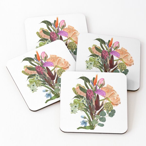 Item preview, Hand drawn illustration of a beautiful peonies, poppy, lotus and tropical, spring flowers bouquet. designed and sold by MatyKotiv.